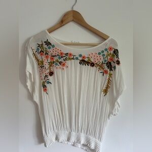 Floral embroidered top